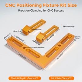 CNC Workpiece Positioning Fixture, CNC Vise/CNC Clamps for T-Slot & Perforated Tables - Woodworking Fixture with Repeatable Positioning Side Clamping, CNC Machining, Engraving, and DIY Projects