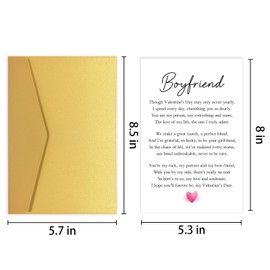 Sweet Poem Valentines Day Card for Boyfriend, Valentines Day Gifts for Him, Heartfelt Boyfriend Valentines Day Card from Girlfriend