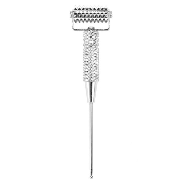 Acupuncture Points Detector, Multifunctional Acupuncture Points Probe Ear Acupoints Spring Needle Massage Roller for Body and Facial Massage(Silver)