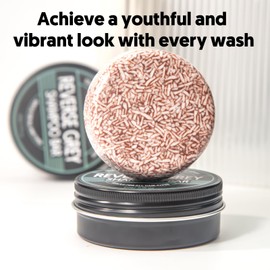 HEALUNE Reverse Grey Hair Shampoo Bar - Gray Hair Coverage, Hair Darkening Compressed Shampoo Bar, White Hair Coverage, Restore Shiny Hair, 2.15 Oz