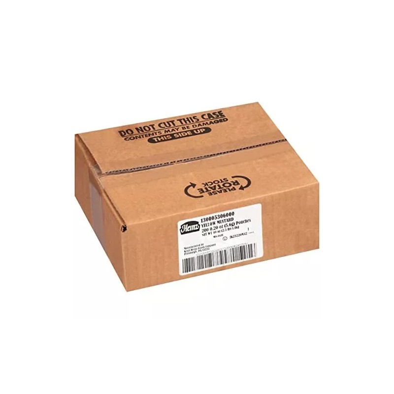 Heinz Yellow Mustard Single Serve Packets (200 ct Pack)