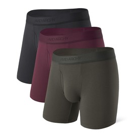 DAVID ARCHY Men’s Micro Modal Boxer Brief Moisture Wicking Ultra Soft, Breathable & Comfortable with Fly Boxer Briefs for Men 3 Pack