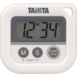 Tanita TD-376N WH Kitchen Study Study Timer, Waterproof, Magnet, 100 Minutes, Washing Timer, White