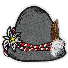 Oktoberfest Decorative Patch Oktoberfest Men's Outfit Patches for Ironing / Sewing, Felt Hat Iron-On Germany Patch Funny Iron-On Patches for All Fabrics 75 x 60 mm