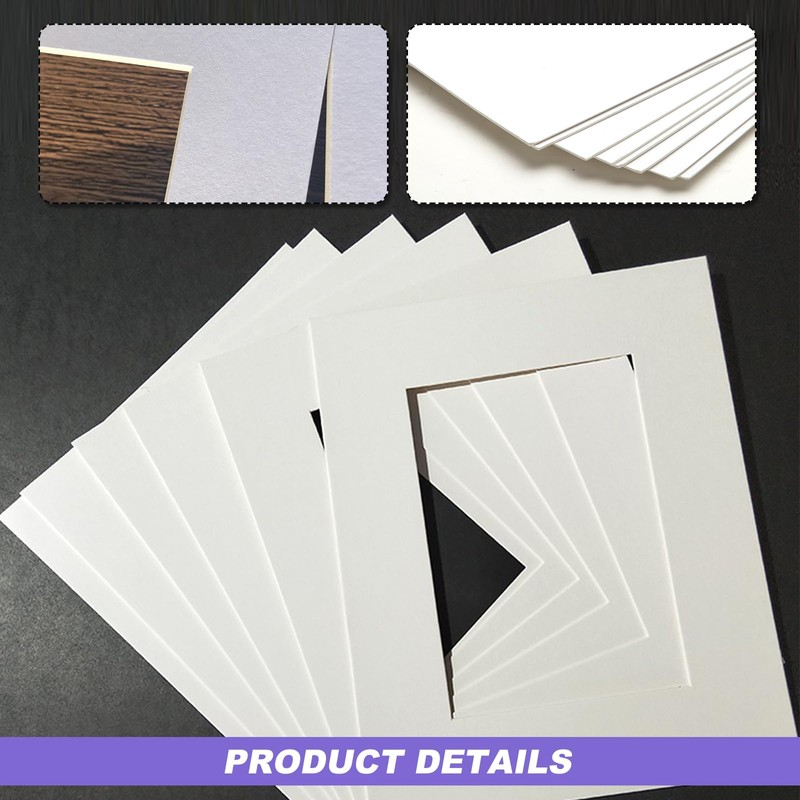 Picture Mounts for Frames 20pcs, 5 Sizes Photo Mounts White
