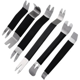 ZOFUN 6 Pcs Pry Bar Set, 24CM/19.5CM/18CM/17CM x2/13CM Crow Bar Set, Black Iron Nail Pullers for Woodworking, Prying, Scraping, Lifting, Pulling