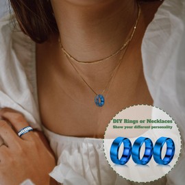 18PCS Stainless Steel Blank Core Ring 8mm Plain Inlay Finger Rings Round Solid Metal Band Size 6/7/8/9/10/11 Comfort Simple Brushed Matte Polished Silver Wedding Ring for DIY Jewelry Making (B5)