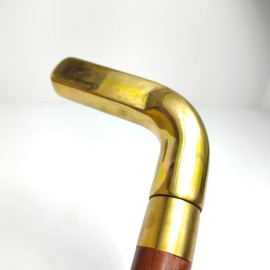Golf Walking Stick - Unique Wooden Cane with Brass Golf Handle - Stylish & Functional 3-Fold Walking Stick for Men and Women