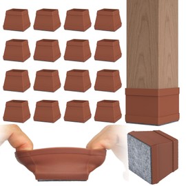 Silverstar 24 Pcs Square Silicone Chair Leg Floor Protectors. (1inch)