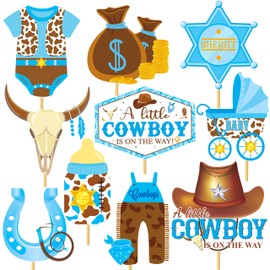 Cowboy Baby Shower Centerpiece Sticks Little Cowboy Baby Shower Decoration Cowboy is On The Way Table Toppers Western Cowboy Party Centerpieces for Table Cowboy Birthday Decorations