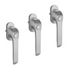 SCHÜCO Window handle with push button in silver, pack of