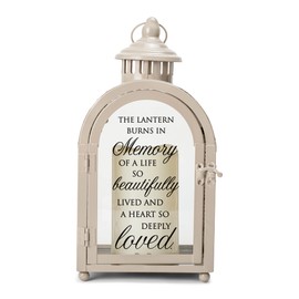 Elanze Designs Burns in Memory Life Loved 11 x 5.5 Metal and Glass Candle Lantern