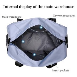 New Sports Tote Gym Travel Luggage Shopping Delivery Weekend Camping Overnight Bag(ice blue)