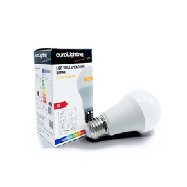 euroLighting LED Bulb Plastic 12 W 2700 K E27 Full Spectrum and 3 Levels Dimming