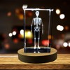 Human Skeleton 3D Engraved Crystal Novelty Decor (Small)