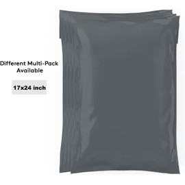 Mailing Bags, Grey Parcel Delivery Bags with Self-Seal Closure, Flexible Lightweight and Tear Proof Postal Mailing Bags, Multipack Mailing Envelope Bags (17x24, 25pk)