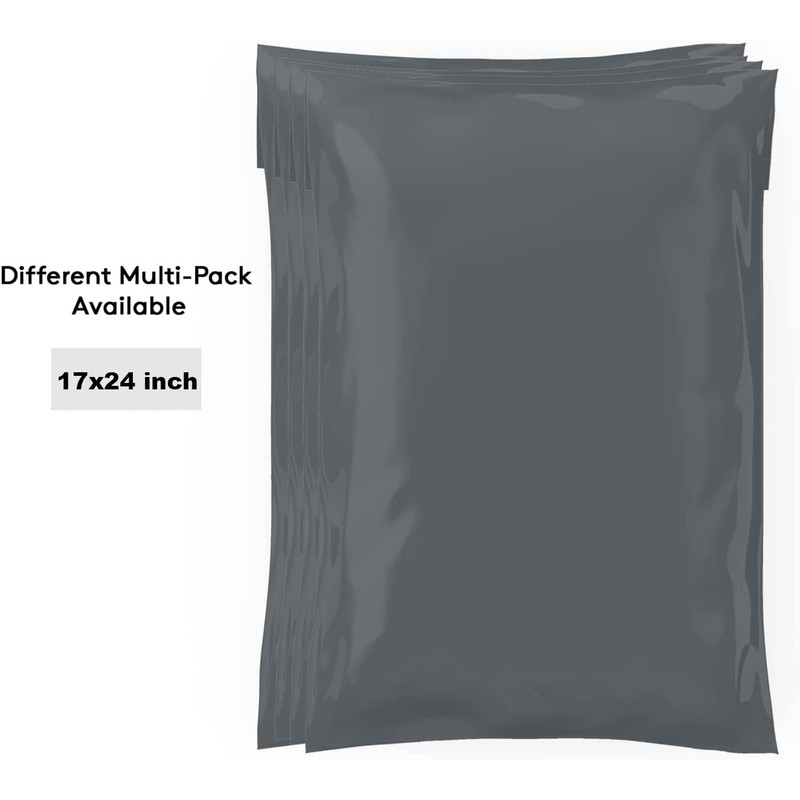 Mailing Bags, Grey Parcel Delivery Bags with Self-Seal Closure, Flexible