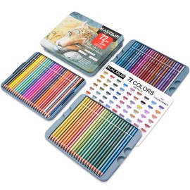 KALOUR 72 Piece Metallic Colored Pencils, Soft Core with Vibrant Color,Ideal for Drawing, Blending, Sketching, Shading, Coloring for Adults Artists Beginners