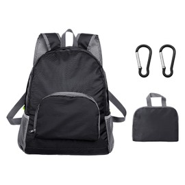 VEHYEGOI 1 Foldable Backpack And 2 Carabiners, Waterproof Portable Backpack, Large Capacity Backpack, Outdoor Sports Backpack