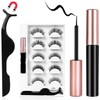 AOMIG Magnetic Eyelashes with Eyeliner Kit, 5 Pairs Natural Look