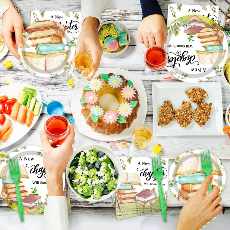 96Pcs Storybook Party Plates and Napkins for Book A New