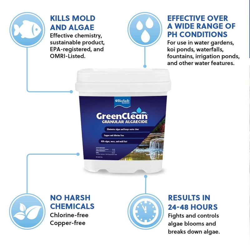 BioSafe Systems 3002-8 GreenClean Granular Algaecide String Algae Control for