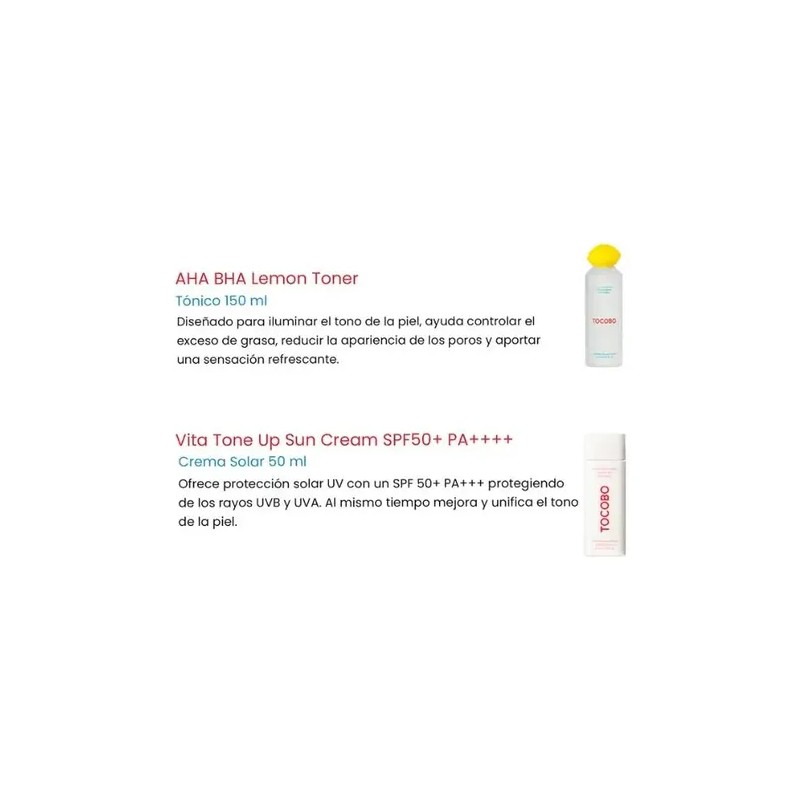 Kit Tocobo 2 Pzs Radiance Toner Y Crema Solar Cosmetiquera