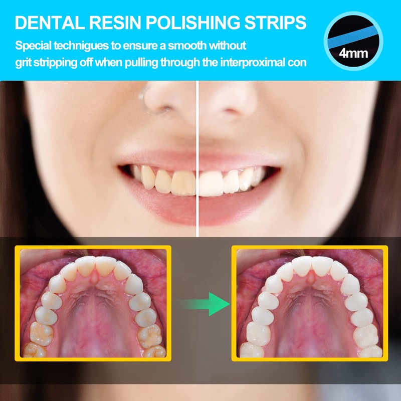 AISEELY Dental Polishing Strips, 1Pc Whitening Strip, 4mm Tooth Sandpaper