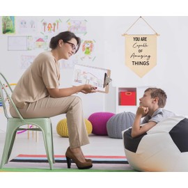 Encourage Banner Wall Decor Gifts for Nursery Classroom Playroom Bedroom Front Door-Growth Mindset Flag,Mental Health Flag,Affirmation Educational Flag-Calm Down Corner Wall Sign Decor-Reminder Gift