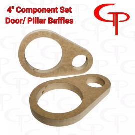 GP Car Audio 4" inch + Tweeter component set door pod pillar baffle Speaker Ring MDF  Pair