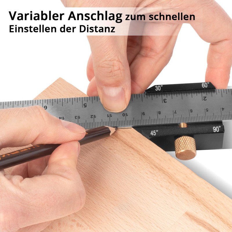 STAHLWERK Angle Stop Ruler | Marking Gauge | Marking Gauge