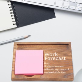 Work Forecast Sticky Note Holder, Funny Office Desk Organizer, Sarcastic Work Gift for Coworkers, Boss, Employees, Self-Stick Note Pad Holders EDP125