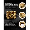 Oaldilee Men's Freemason Ring Gold Square Signet Rings for Biker
