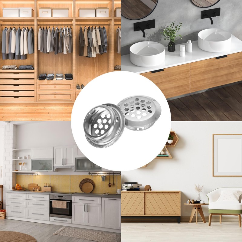 sourcing map 24Pcs Air Vents Circular Soffit Vent 29mm/1.1" Stainless