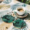 ANATTASOUL Cork Coasters, Pack of 9 Tropical Leaves Cork Coasters,