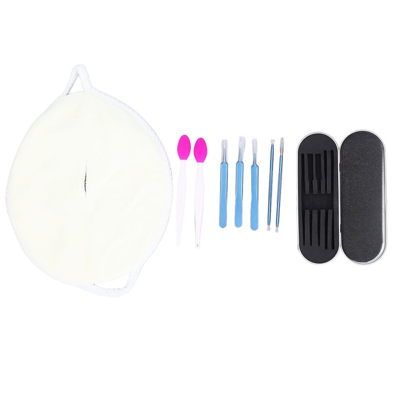 Blackhead Remover Tweezers Kit with Hot Compress Towel Clean Brush