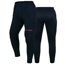 KELME Soccer Goalkeeper Pants Pro with Protection Pads – Padded Soccer Goalie Pants – Kids, Youth and Adults Sizes (Dark Blue/Orange, X-Small)