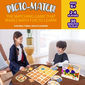 Picto-Match Board Game Set - Engage with Math,Vocabulary in English, Picture Matching Indoor Games for Kids Ages 6+, Learning Experience,All Ages