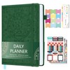 Ospelelf 2025 Leather Undated Daily Planner 2024-2025 (5.5 x 8.5''),