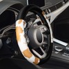 Cow Print Car Steering Wheel Covers, Breathable Microfiber Leather for