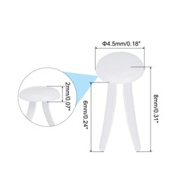 PATIKIL 200 PCS Paper Brass Fasteners Split Pins Pastel Mini Metal Brads Round Head Plated Fastener for Craft Art Scrapbooking DIY Supplies, White, 4.5 x 8 mm