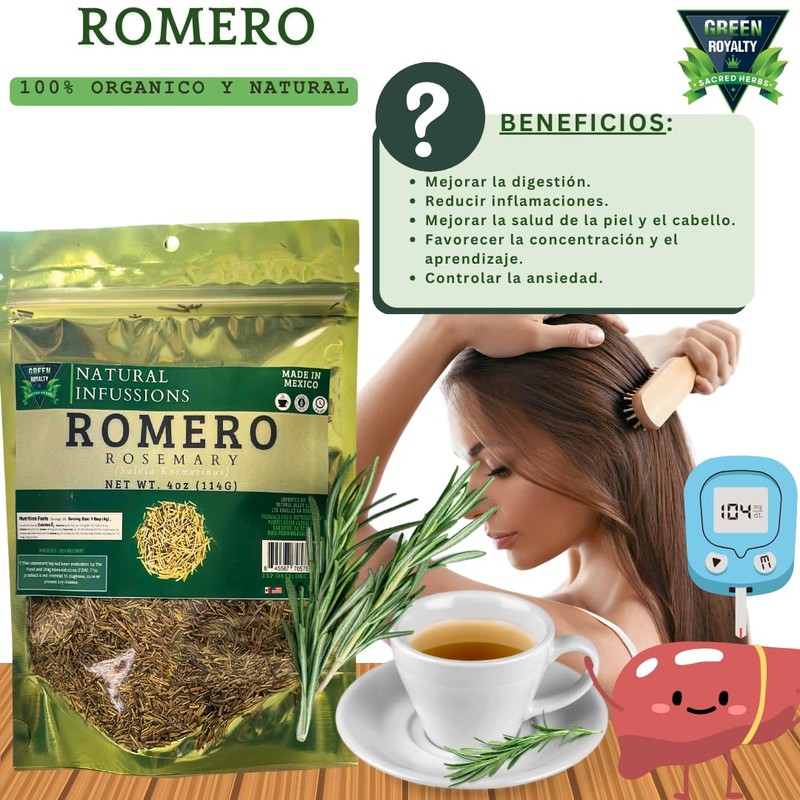 Premium Loose Rosemary Tea - Natural Infusions Romero 4oz (Makes