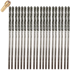 Drilax 1mm Diamond Drill Bit Set (20-Pcs) with Collet | Compatible with Dremel Rotary Tools | for Jewelry Making, Glass, Stone, Seashells & Gemstones