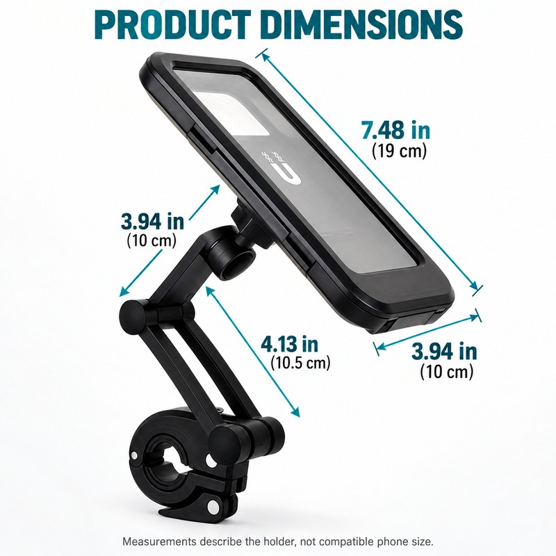 Waterproof Phone Holder with 360 Degree Rotation Adjustable Anti Shock