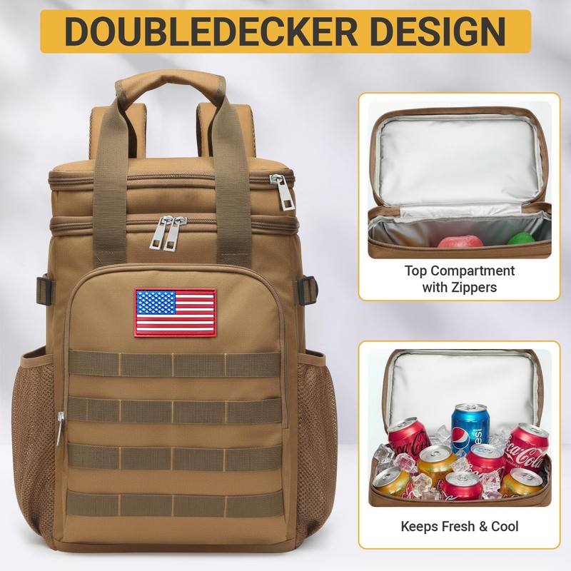 Fathers Day Gift-Tactical Backpack Cooler,Large Cooler Backpack Lunch Box for