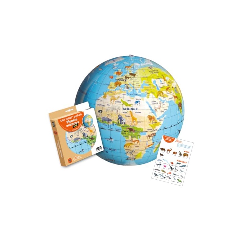 CALY - 033F Inflatable Planet Animals Globe 42cm - A