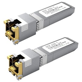 2PCS 10GBASE-T SFP+ RJ45 Copper Transceiver Module, Multi-Rate 1.25G/2.5G/5G/10G up to 30m - Compatible with TP-Link, Cisco SFP-10G-T-S, Ubiquiti UF-RJ45-10G, Netgear, Broadcom, Mikrotik and More