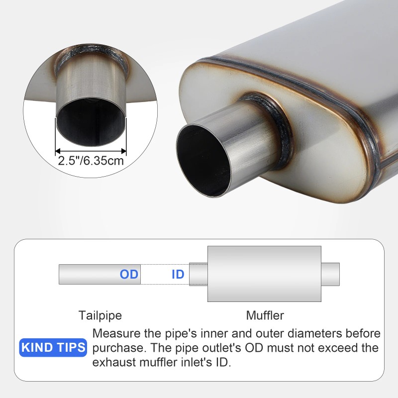 Customized Exhaust High Flow Silencer Auto Part Stainless Steel Universal