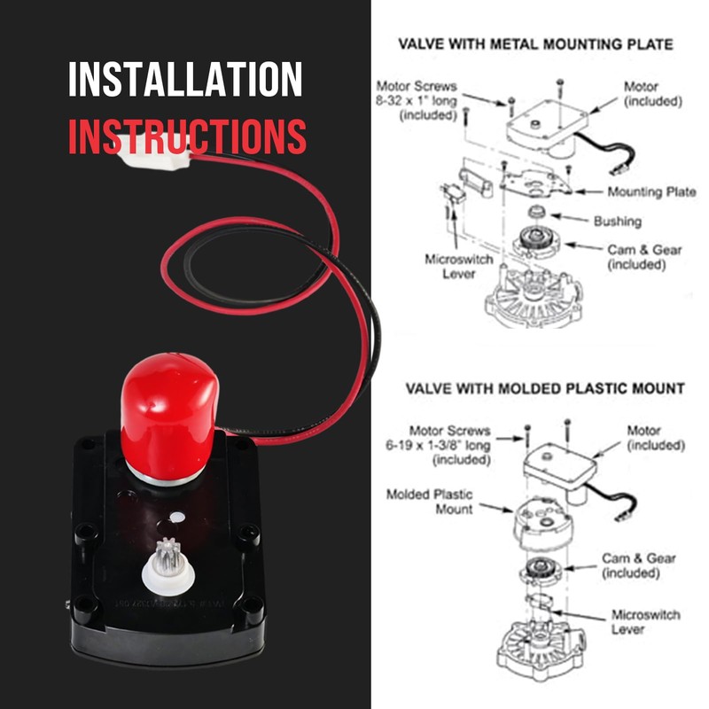 7286039 Water Softener Motor with Screws - Replaces Old Part