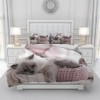 Leleyouzer Cat Bed Linen Set, 3D Bed Linen Cat Motif
